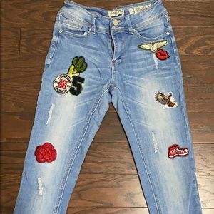 skinny jeans with patches